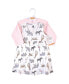 ფოტო #3 პროდუქტის Baby Girls Cotton Dress and Cardigan 2pc Set, Modern Pink Safari