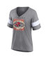 Фото #4 товара Women's Heather Gray Kansas City Chiefs Super Bowl LVIII Champions Own the Moment Tri-Blend V-Neck T-shirt