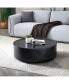 35.43" Black Marble Coffee Table, Modern & No Assembly Needed