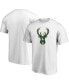 Фото #1 товара Men's White Milwaukee Bucks Primary Team Logo T-shirt