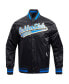 ფოტო #4 პროდუქტის Men's Black Golden State Warriors Script Tail Full-Snap Satin Varsity Jacket