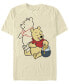 Фото #1 товара Men's Pooh Line Art Short Sleeve Crew T-shirt