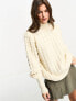 Фото #3 товара Vero Moda Petite bobble ballon sleeve jumper in cream