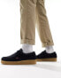 Levi's suede lace up apron shoes with red tab logo in navy