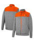 Фото #1 товара Men's Gray, Orange Miami Hurricanes Putter Herringbone Full-Zip Jacket