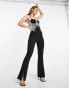 Фото #2 товара ASOS DESIGN corset detail jumpsuit with embellished fringe in black