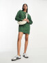 Фото #1 товара ASOS DESIGN oversized mini sweatshirt dress in khaki