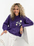 Фото #1 товара Obey flora knitted jumper in purple
