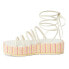 Фото #3 товара BEACH by Matisse Eli Lace Up Platform Womens Off White Casual Sandals ELI-158