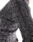 Фото #9 товара NA-KD glitter knit deep back long sleeve top in black