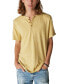 Фото #1 товара Men's Linen Short Sleeves Henley T-shirt