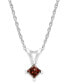ფოტო #1 პროდუქტის 10k White Gold Red Diamond Pendant Necklace (1/6 ct. t.w.)