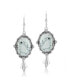 Фото #1 товара Sterling Silver Oval Gemstone Squash Blossom Earrings