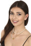 Trendy gold-plated necklace with real river pearls JL0787