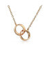 ფოტო #4 პროდუქტის BFF Friendship Double Infinity Love Pendant Two Interlocking Eternity Circles Necklace Mother Daughter Couples Rose Gold Plated Sterling Silver