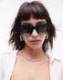 Фото #1 товара Topshop Alder oversized angled sunglasses in black