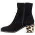 Фото #3 товара Crevo Jade Leopard Round Toe Zippered Booties Womens Black Casual Boots CW1077-0