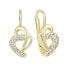 Charming gold earrings with zircons 239 001 00585