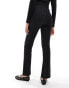 Pieces flared jersey high waist trouser co-ord in black pinstripe