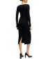 ფოტო #2 პროდუქტის Women's Ribbed-Knit V-Neck Dress