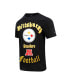 Фото #2 товара Men's Black Pittsburgh Steelers Old English T-shirt
