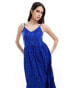 YAS broderie maxi cami dress in blue - MBLUE ST Brünierung, XS - фото #2