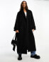 Фото #1 товара Monki longline belted trench coat in black