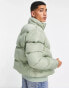 Фото #3 товара ASOS DESIGN puffer jacket in green