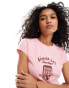 ASOS DESIGN baby tee with sardine graphic in pink Розовый, L - EU 44-46 - фото #2