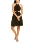 Celina Moon Halter Mini Dress Women's Black L