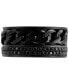 ფოტო #3 პროდუქტის EFFY® Men's Black Spinel Pavé Chain Link Ring (1 ct. t.w.) in Black PVD-Plated Sterling Silver