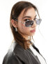 Jeepers Peepers rectangle metal sunglasses in silver