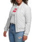 Фото #3 товара Plus Size Trendy Diamond Quilted Bomber Jacket