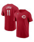 Фото #2 товара Men's Barry Larkin Red Cincinnati Reds Cooperstown Collection Name & Number T-shirt