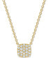 ფოტო #1 პროდუქტის Diamond Pavé Cushion Pendant Necklace (1/5 ct. t.w.) in 10k White, Yellow or Rose Gold