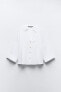 Wide sleeve linen blend blouse