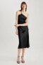 Фото #3 товара Платье MIDI черного цвета с вырезом Для одного плеча от defacto