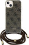 Фото #2 товара Guess Guess GUHCP15SHC4SEW iPhone 15 / 14 / 13 6.1" brązowy/brown hardcase Crossbody Cord 4G Print