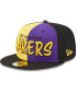 Фото #3 товара Men's Black, Gold Los Angeles Lakers Pop Front 59FIFTY Fitted Hat
