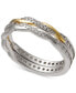 2-Pc. Set Cubic Zirconia Twisted Stack Bands in Sterling Silver & 14k Gold-Plate, Created for Macy's