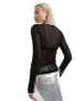 Фото #5 товара Monki long sleeve lace top in black