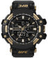 UFC Men's Combat Analog-Digital Black Resin Watch, 53mm