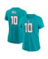 Фото #1 товара Women's Tyreek Hill Aqua Miami Dolphins Player Name and Number T-shirt