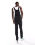 ASOS DESIGN skinny fit denim dungaree in black Черный, M - W34 - фото #2