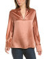 Фото #1 товара Vince Zipper Silk Blouse Women's Pink Xs