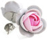 Gray-pink flowers earrings puzetky