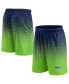 ფოტო #1 პროდუქტის Men's College Navy, Neon Green Seattle Seahawks Ombre Shorts