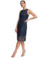 Women's Sleeveless Grid Lace Sheath Dress