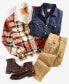 ფოტო #5 პროდუქტის Men's Fleece Lined Plaid Trucker Jacket