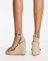 Glamorous espadrille wedge heeled sandals in gold